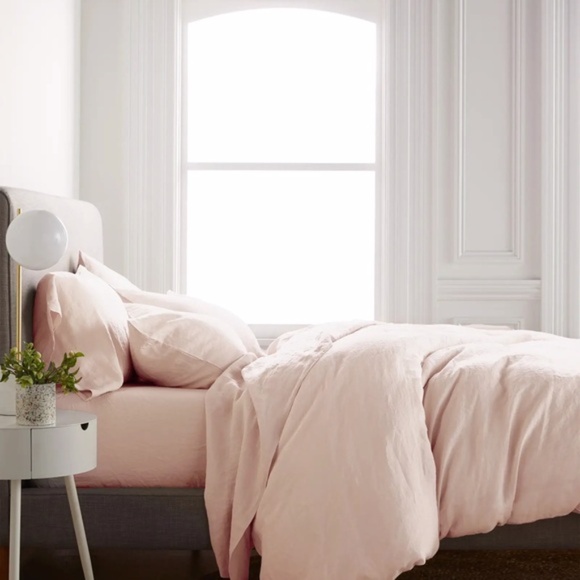 NWT Quince European Linen Soft Blush Twin Duvet Cover - Picture 3 of 5